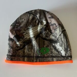 Mossy Oak Men's Camo/Orange Fleece Lining‎ Hunting Beanie OS